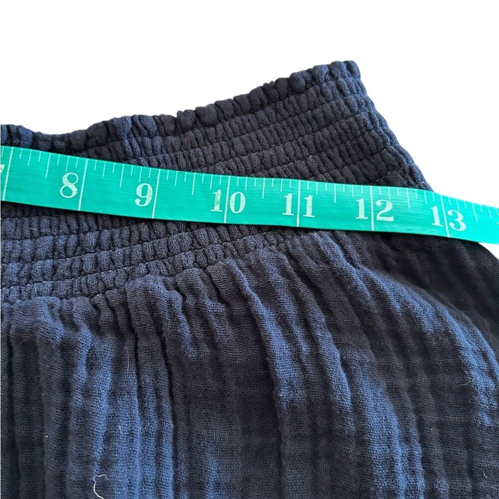 Michael Stars Simba Pants XL SUSIE Cotton Gauze Smocked Waist Wide Leg Navy Blue - Picture 6 of 11